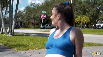 I watched 19-year-old kinsley kane take on that monster cock with blowjob and cowgirl ride outdoors