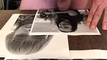 young teen masturbates shaved pussy close-up while mature woman watches cumshot tribute