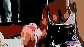 Cartoon niece discovers uncle in bed secretly without family noticing.