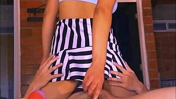 Stepmother tempts friend with voluptuous body, leading to cheating fucks when out with friends.