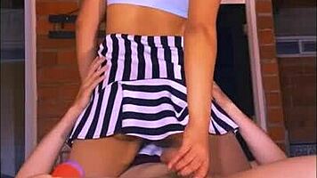 Stepmother tempts friend with voluptuous body, leading to cheating fucks when out with friends.