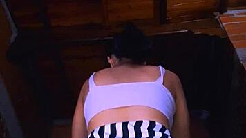 Slim university student seduces lover with skilled passion in apartment