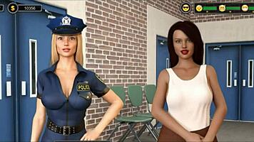 Will the police girl lick that big cock?