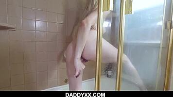 hot blonde teen with tight shaved pussy doesn't find fucking dad weird - lexi lore