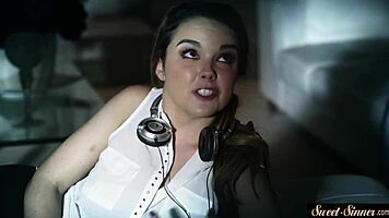 classy petite teen spooned by stepbrother