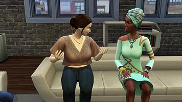 lunch with neighbor turns into swinging interracial group fuck in 3d hentai sims.