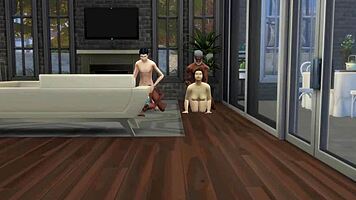 lunch with neighbor turns into swinging interracial group fuck in 3d hentai sims.