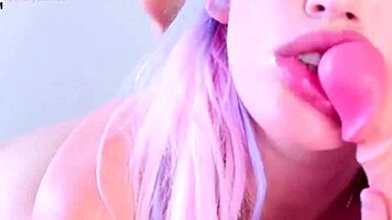 Blonde Amateur Performs Homemade Masturbation and Handjob Session.