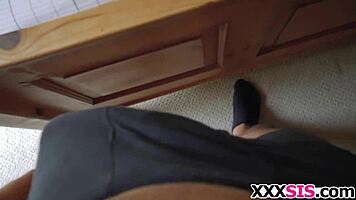 Sis and bro have some hot fun in homemade video