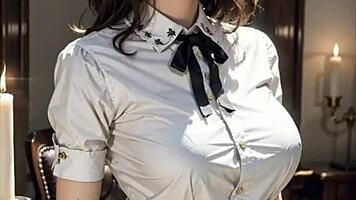 3d animated hentai asian maid model, i’m touchin’ myself with asmr sound!