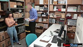 Petite Latina Teen Thief Fucked Hard On CCTV