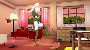 dragon ball vados gives footjob and licks feet