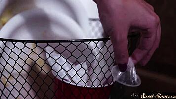 Teen Stepsister Riding Reverse Cowgirl!