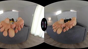 vrallure discovers intense foot fetish liking