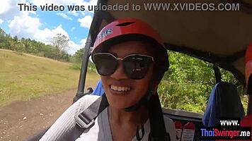 Cute Asian teen 18+ sucking that huge cock, and wow, she loved rough banging! 😍