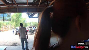 Cute Asian teen 18+ sucking that huge cock, and wow, she loved rough banging! 😍