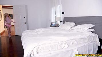 stepsis pays with her cute teen 18+ body