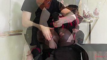 Hottie BDSM teen gobbles dom cock 😈