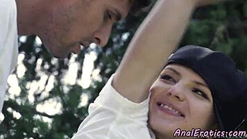 hey, watch this petite euro babe get anally banged outdoors