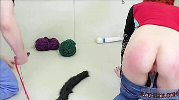 The teen is bound in bondage, split and cumming in extreme domination