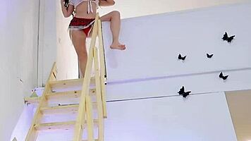 Sexy Busty Teen Fucked Doggystyle in Hotel After Class!