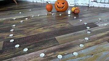 Fun Halloween Night With A Playful Witch