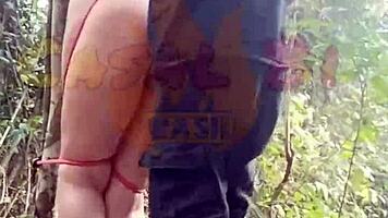 Does your submissive girlfriend suck and fuck outdoors?