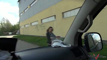 whore offers cheap blowjob deepthroat to stranger in taxi van 😏