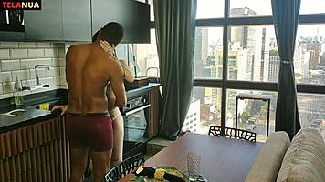 Teen Brazilian Meets Big Latino Cock in Casting