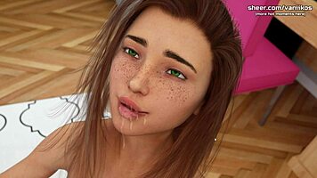 oh man, my hot 18yo step sister gives insane deepthroat in milfy city game!