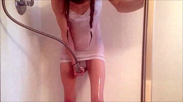 Hot Teen 18+ Pleasures Herself in a Steamy Shower Scene