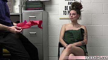 Cute teen 18+ caught with huge dildo in sex shop