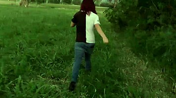 Watch this emo teen prostitute with big tits getting pounded by monster cock on the hill?