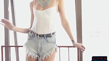 Blonde Ally Game's Heart Races During Californian Striptease Undressing