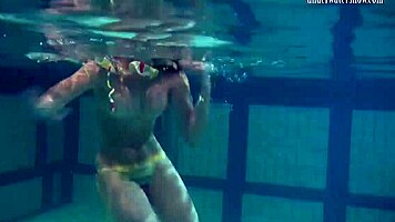 Hey, dive into this new teen's underwater pool bathing show