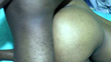 Watch this thick ebony's big clit get pounded hard.
