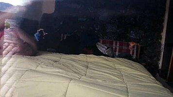 I spy on my secretary masturbating her pussy during an outdoor video call from the window