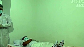 emotional moment receiving covid-19 vaccine at the hospital