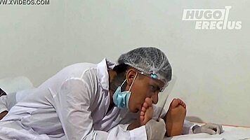 emotional moment receiving covid-19 vaccine at the hospital