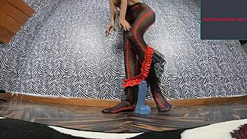 Adriana Lima Riding Big Dildo In Pantyhose!