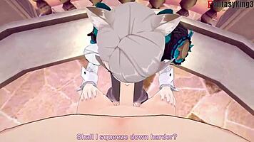 Watch Lynette From Genshin Impact Give An Intense Blowjob In This Hentai Scene!