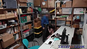 brunette teen fucks patron while redhead gets pounded hard by suspect in uniform