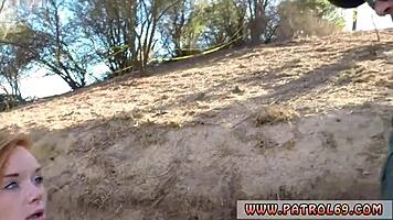 hey, pink hair tattoo chick and chubby blonde teen get anal from border agent