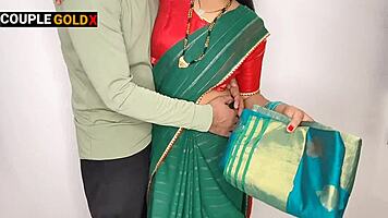 Komal's boyfriend gifts saree and bangs her hard in homemade doggystyle POV