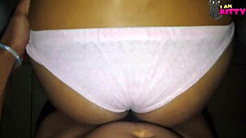 Blonde teen gets assfucked doggystyle, cum anal, and he almost saw us!