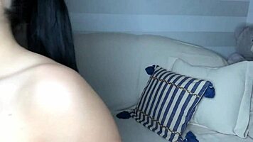 Oh, Those Juicy Big Tits And Red Lips Sucking Big Dildo!