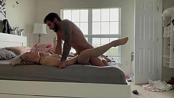 i stretched that tiny blonde teen's pussy doggy style and she swallowed my cum after face fucking her