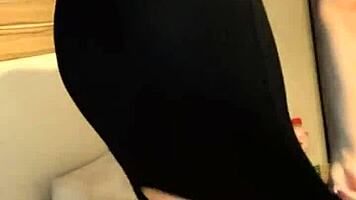 Ritafox, the redhead Russian teen, flaunts her juicy, firm ass in close-up.