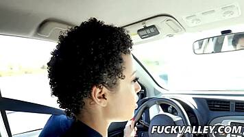 Amethyst Banks, Chocolate Skin Cutie, Rides Instructor Wildly. Her Big Ass Bounces in Cowgirl Action.