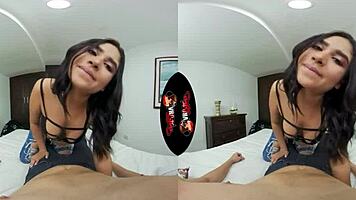 man, i’m totally hooked on this cute latina teen’s big ass in bedroom vr!